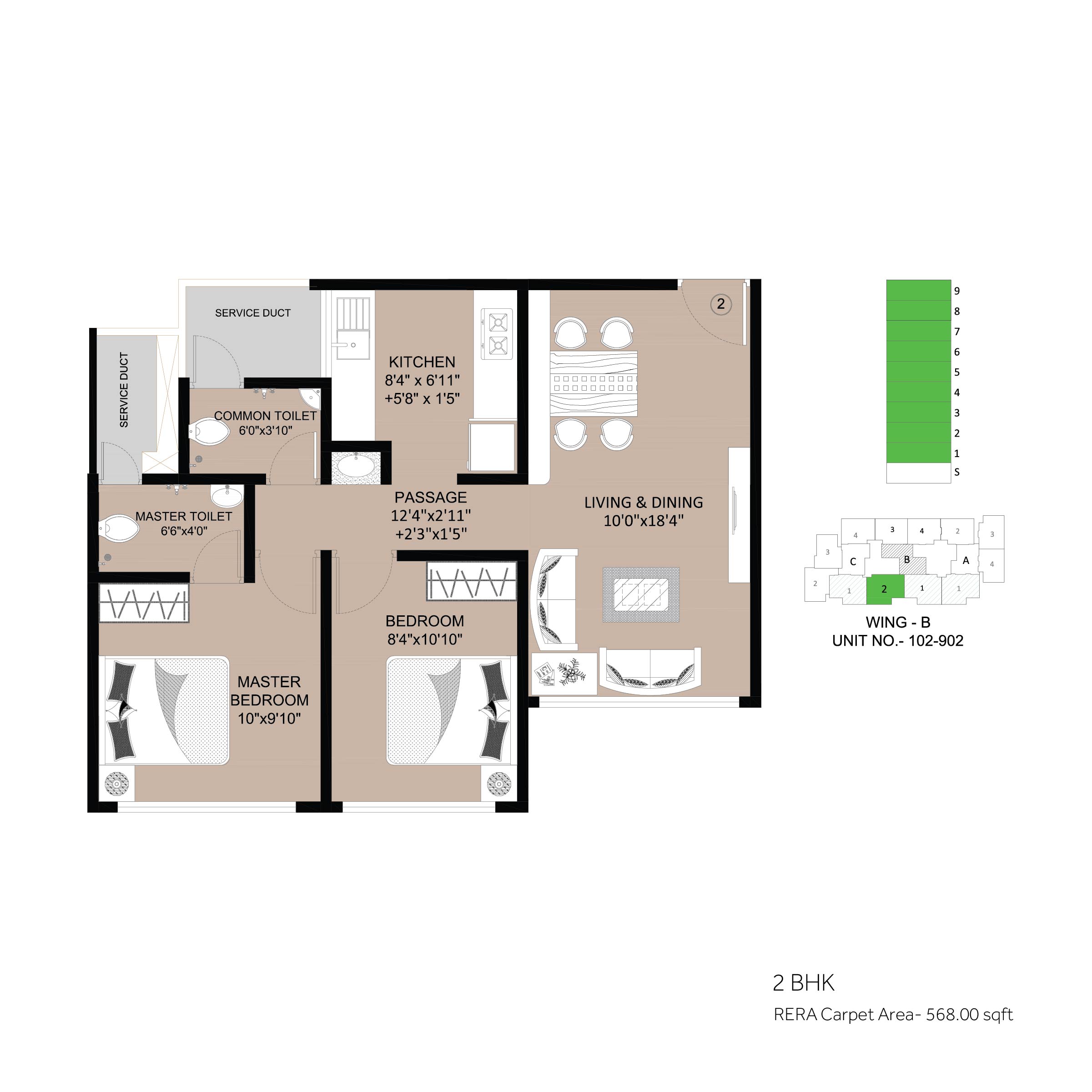floor plan 2 BHK